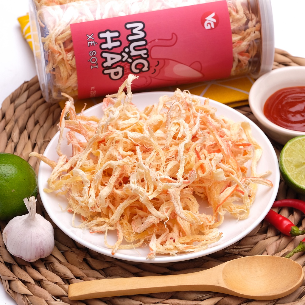 Mực hấp nước dừa hộp 250g loại 1/ Đặc sản mực hấp xé sợi thơm nguyên vị dai không bột, ăn vặt Hà Nội | BigBuy360 - bigbuy360.vn