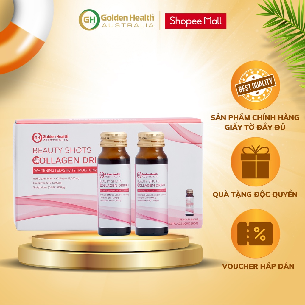 Nước uống collagen hỗ trợ làm trắng da - Beauty Shots Collagen Drink hộp 10 lọ