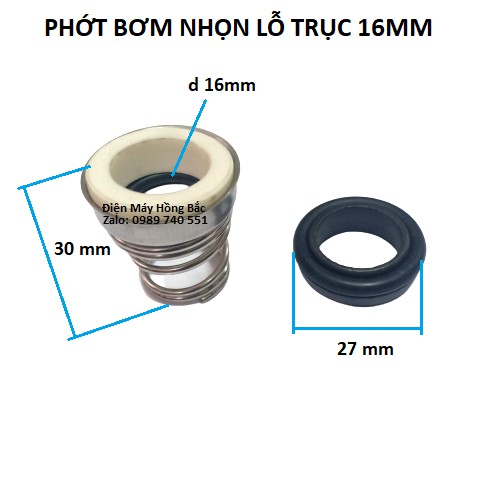 Phớt bơm nước lò xo nhọn trục 15mm đến 19mm