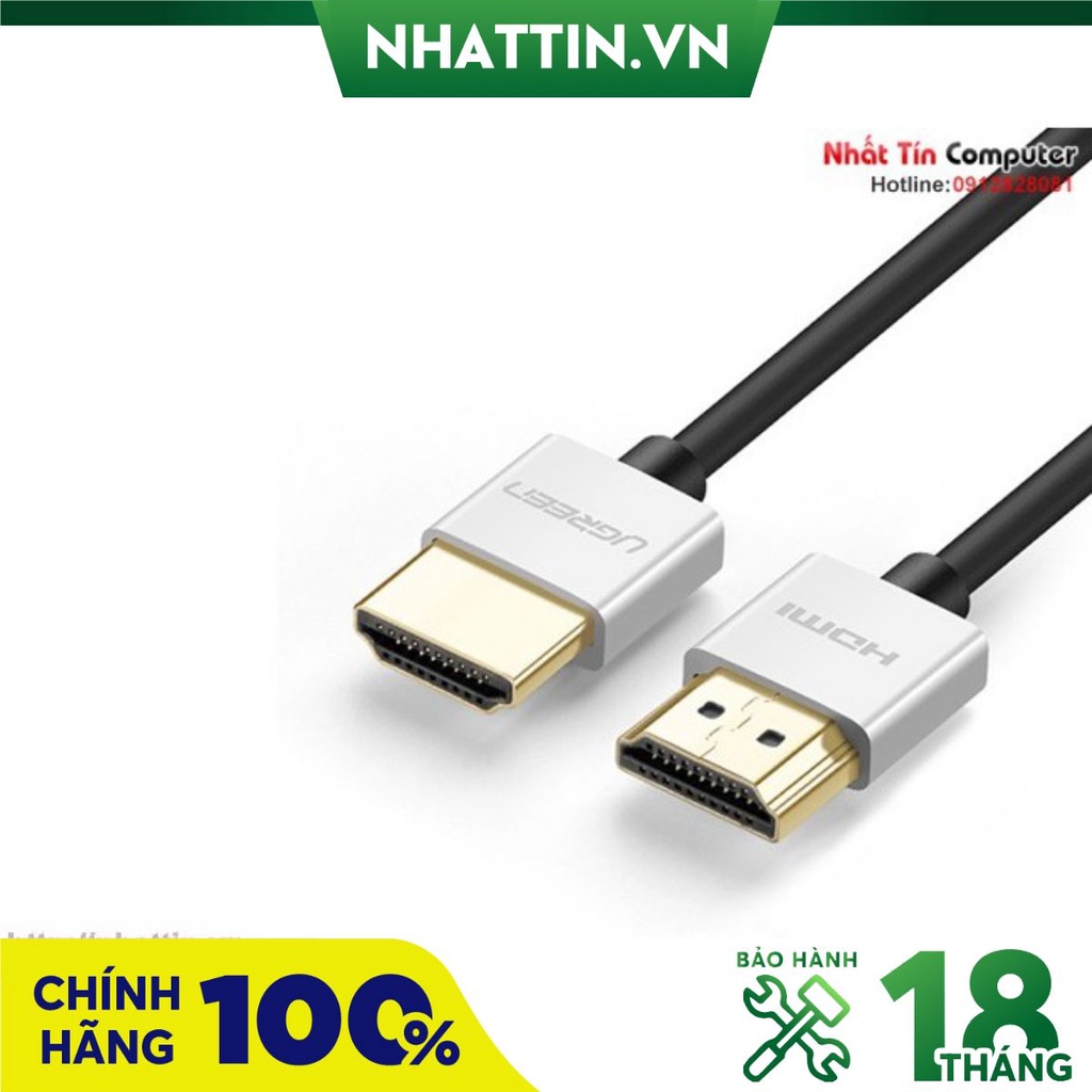 Cáp HDMI 2.0 siêu mỏng dài 1M hỗ trợ 4K, 3D Chính hãng Ugreen 30476