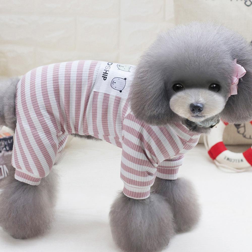 Bộ Đồ Ngủ Áo Liền Quần Mềm Mại Họa Tiết Kẻ Sọc Dễ Thương Dành Cho Thú Cưng