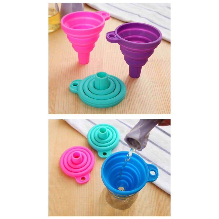 Phễu Silicone Mini Cổ Dài Gấp Gọn Tiện Lợi Dành Cho Nhà Bếp