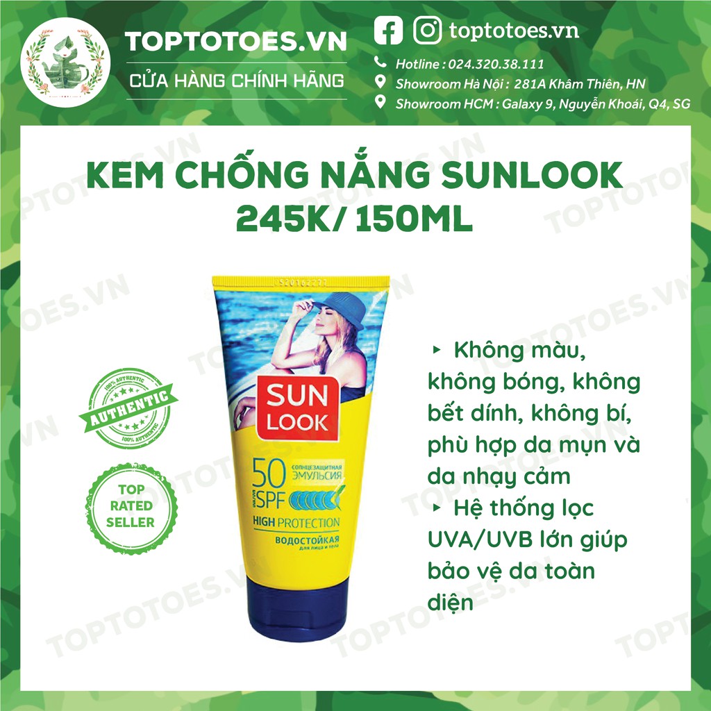 Kem chống nắng Sunlook SPF50 chống nước, chống nắng phổ rộng cho mặt và cơ thể