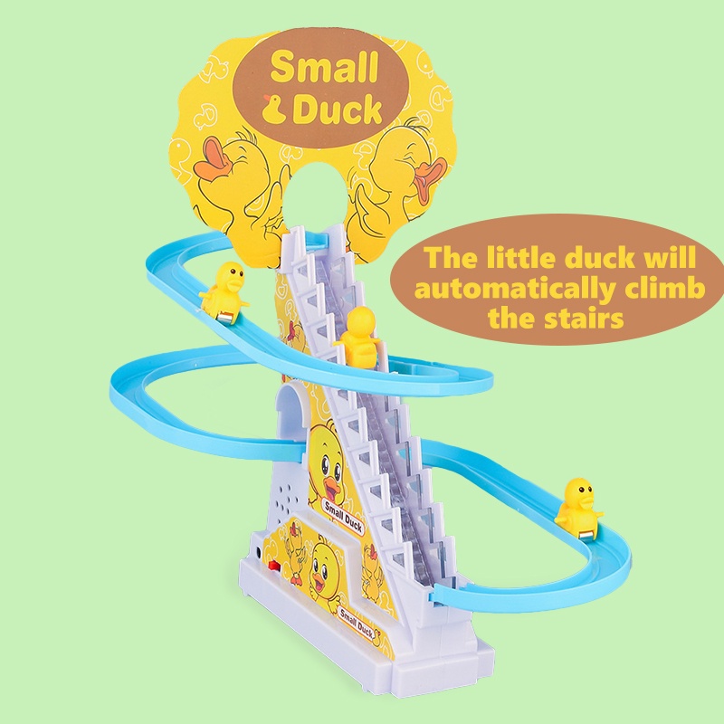 Bộ đồ chơi vịt peppa leo cầu thang ZHAN QI TOYS có nhạc và đèn vui nhộn cho trẻ em