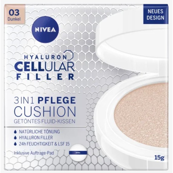 Phấn nước NIVEA 3in1 Cushion Hyaluron CELLular Filler 15g đủ 3 màu