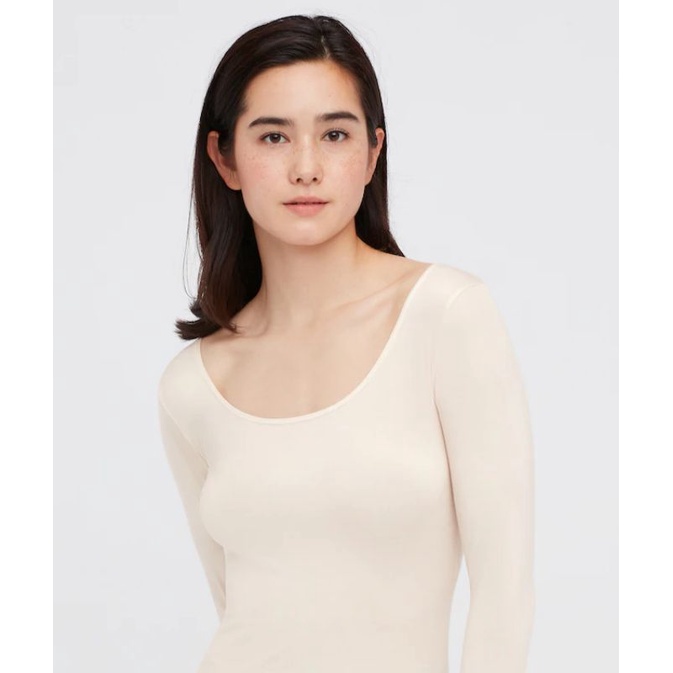 (UNIQLO Nhật chính hãng) Áo giữ nhiệt nữ cổ rộng dài tay - HEATTECH BALLET NECK