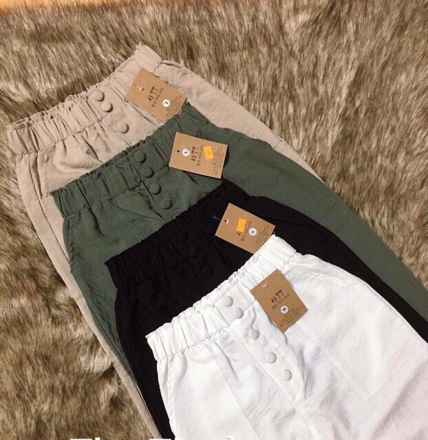 Baggy đũi cạp cao phối khuy