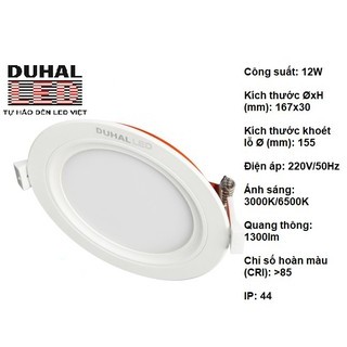 ĐÈN LED ÂM TRẦN PANEL DUHAL 12W (KDPT212)