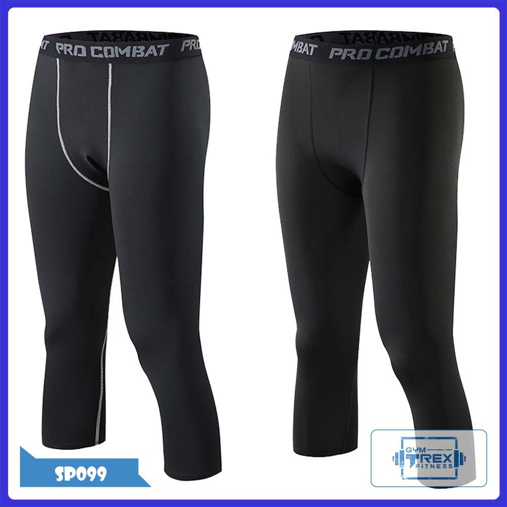 Quần legging đùi nam Pro combat ôm body SP099, Quần bó nam giữ nhiệt - Gym Trex