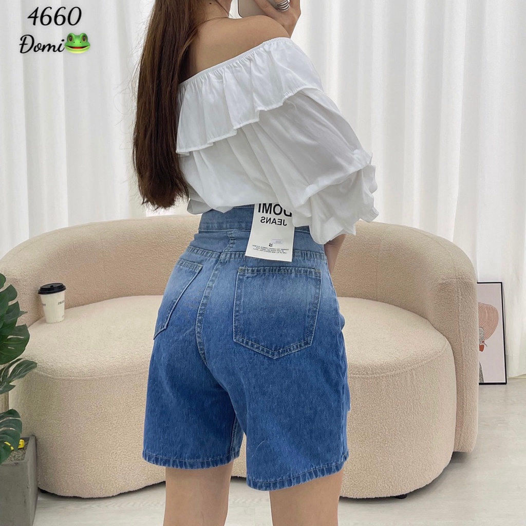 Quần short jean ngố⚡️ MunMunStore⚡️ Quần ngố bò loang rách - quần sọt jean ngố lửng nữ