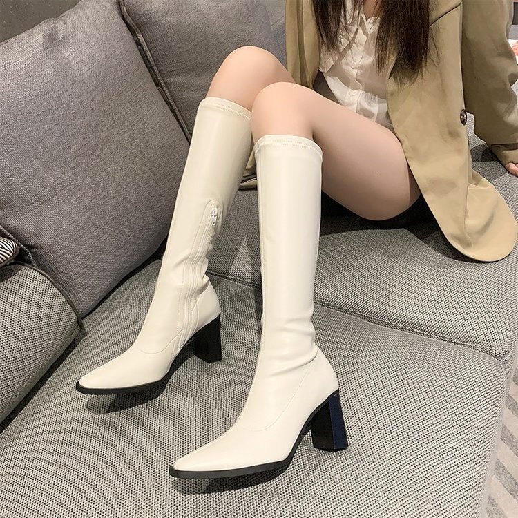 Bốt nữ LeMonn Boots cao cổ đùi da mềm khóa giữa độc lạ cá tính | WebRaoVat - webraovat.net.vn