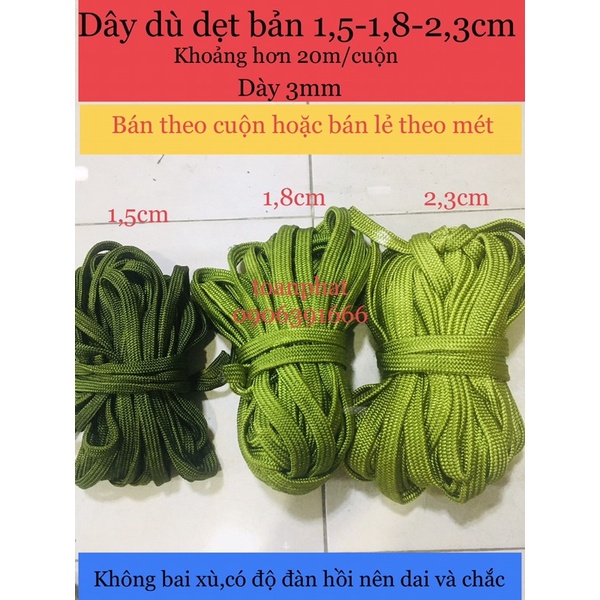 [Bán lẻ theo mét] Dây dì dẹ bản 1,5 cm