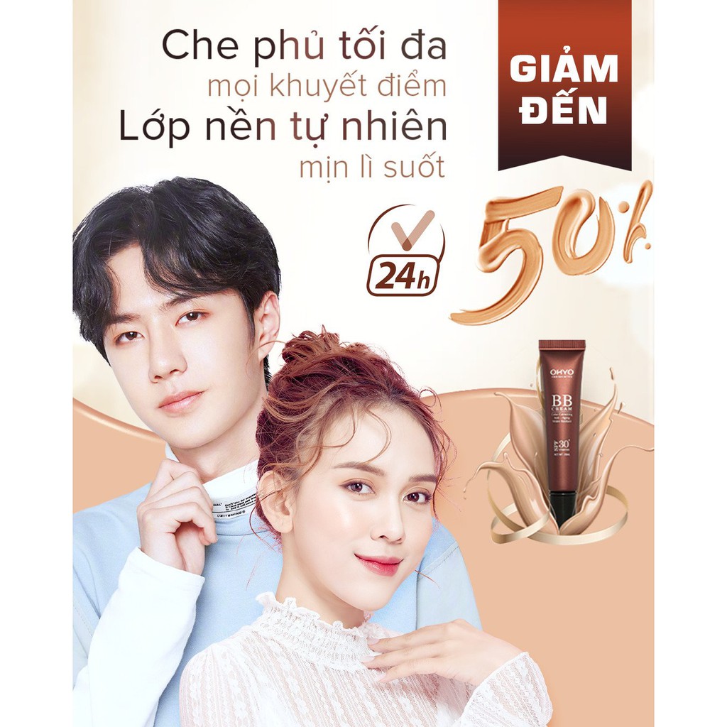 Kem nền che khuyết điểm BB Cream OHYO, Che phủ tối da mọi khuyết điểm lên tone tự nhiên, kiềm dầu chống trôi, mịn lì 24h | BigBuy360 - bigbuy360.vn