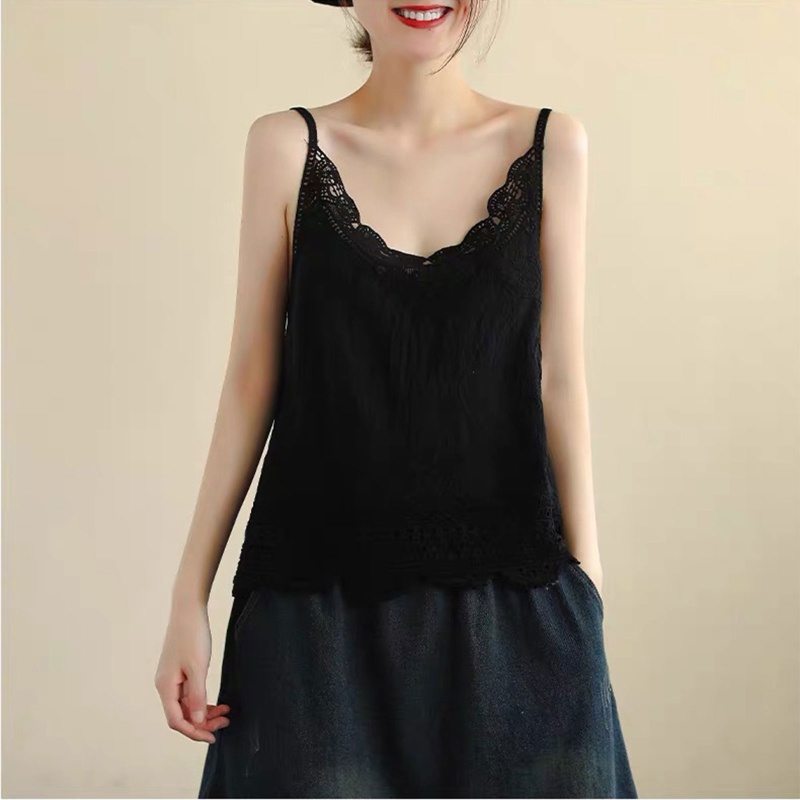 Áo Hai Dây Phối Ren Thời Trang Mùa Hè Cho Nữ