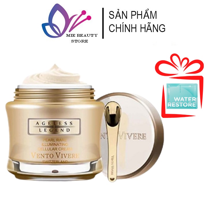 Kem Vento Vivere vàng Thụy Sĩ ngọc trai đen dưỡng trắng hồng mờ nám tàn nhang 30g chính hãng