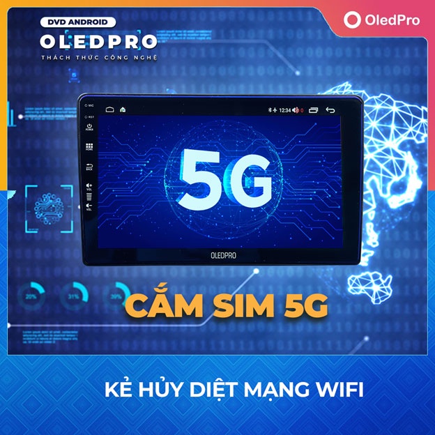 Màn Hình DVD Android Ô Tô OLED PRO A5 Chính Hãng RAM 2G ROM 32G Bảo Hành 18 Tháng màn hình android ô tô đầu dvd ô tô
