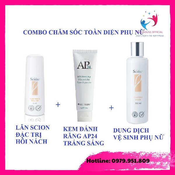 [ CHÍNH HÃNG ] Combo Lăn Khử Mùi + Dung Dịch Vệ Sinh Phụ Nữ Scion