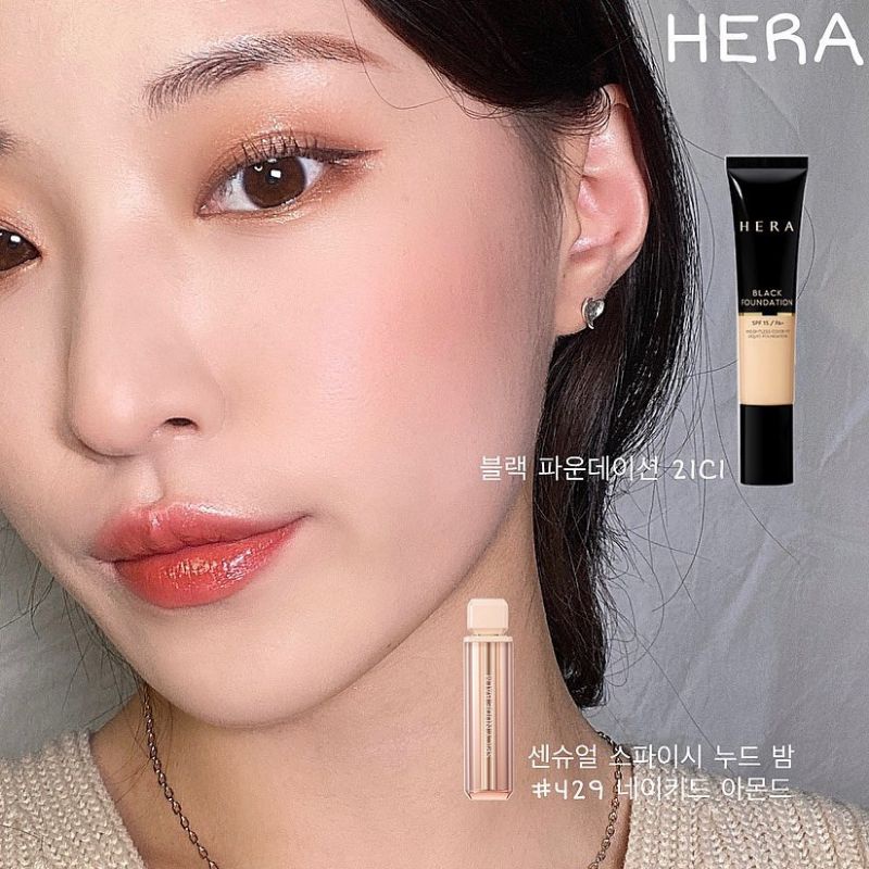 kem nền HERA che khuyết điểm siêu mịn cho lớp make up hoàn hảo black foundation 10ml