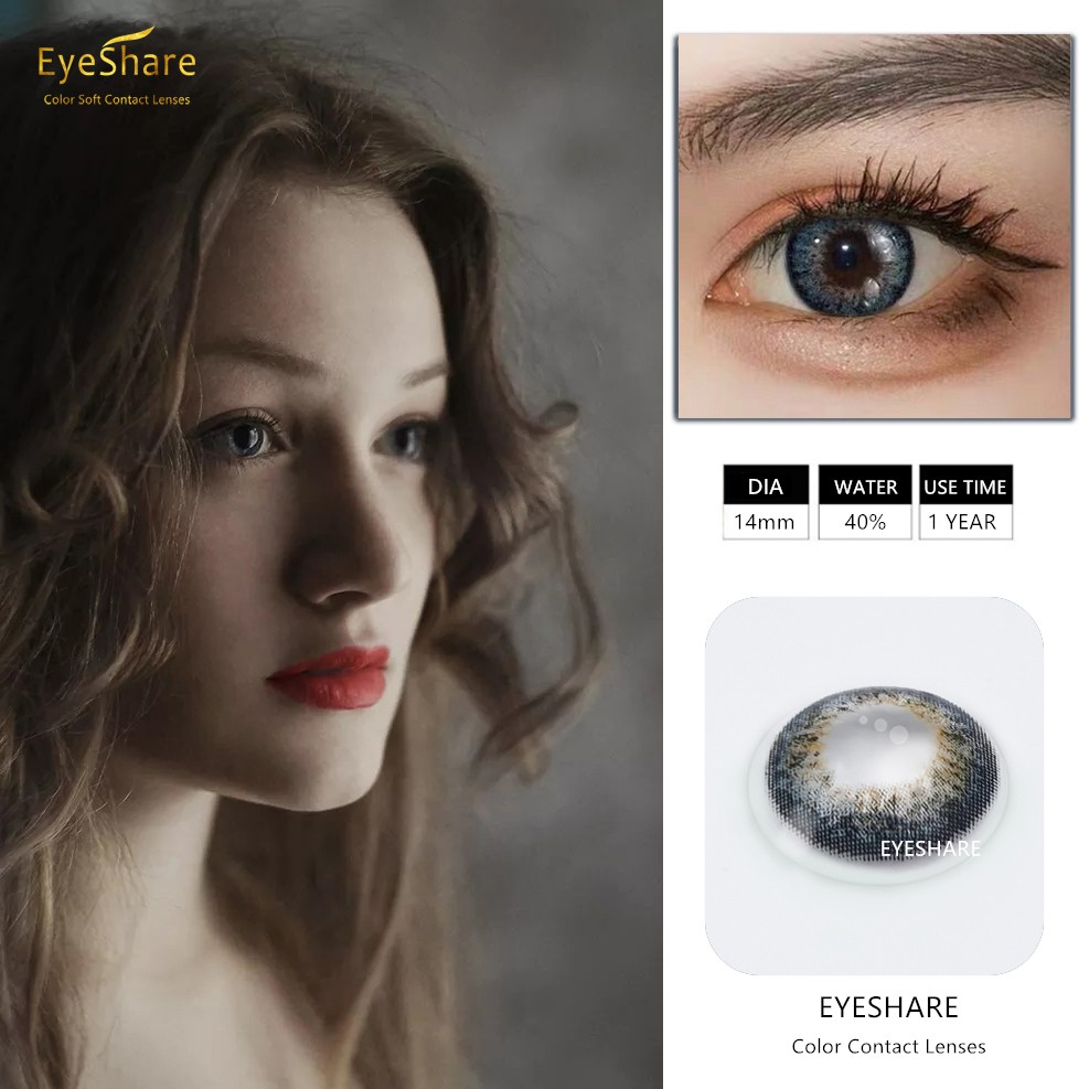 Bộ 2 kính áp tròng EYESHARE có màu thời trang cao cấp tiện dụng