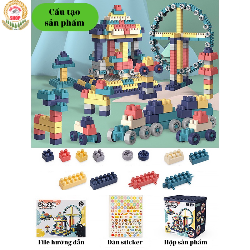 Bộ đồ chơi xếp hình, lắp rắp, lego cho bé yêu phát triển trí tuệ, sáng tạo