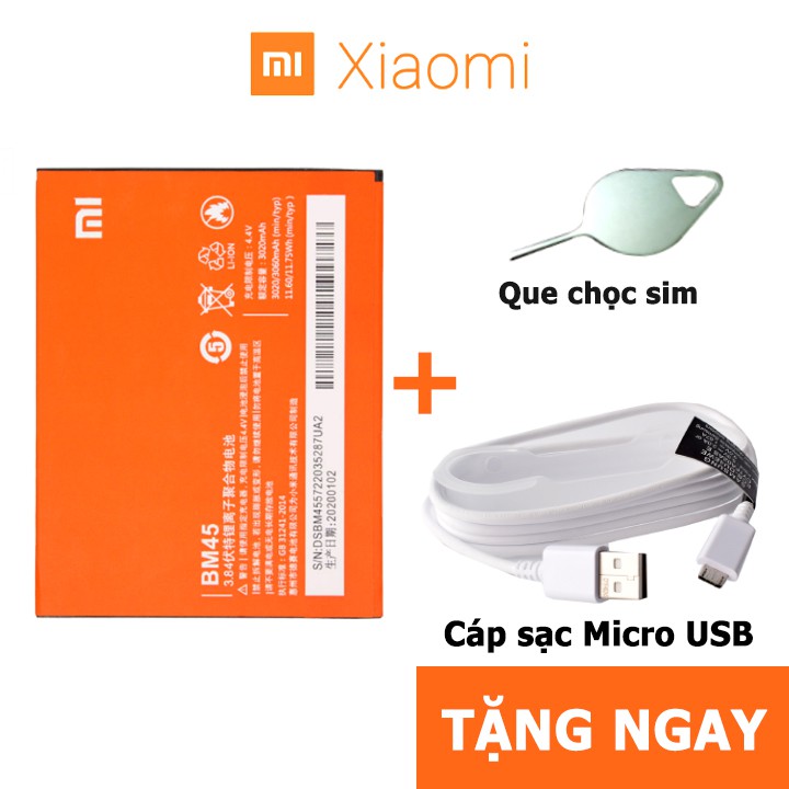 Pin Xiaomi Redmi Note 2/ BM45 - Bảo hành 12 tháng - Hoàn tiền 100% nếu không hài lòng