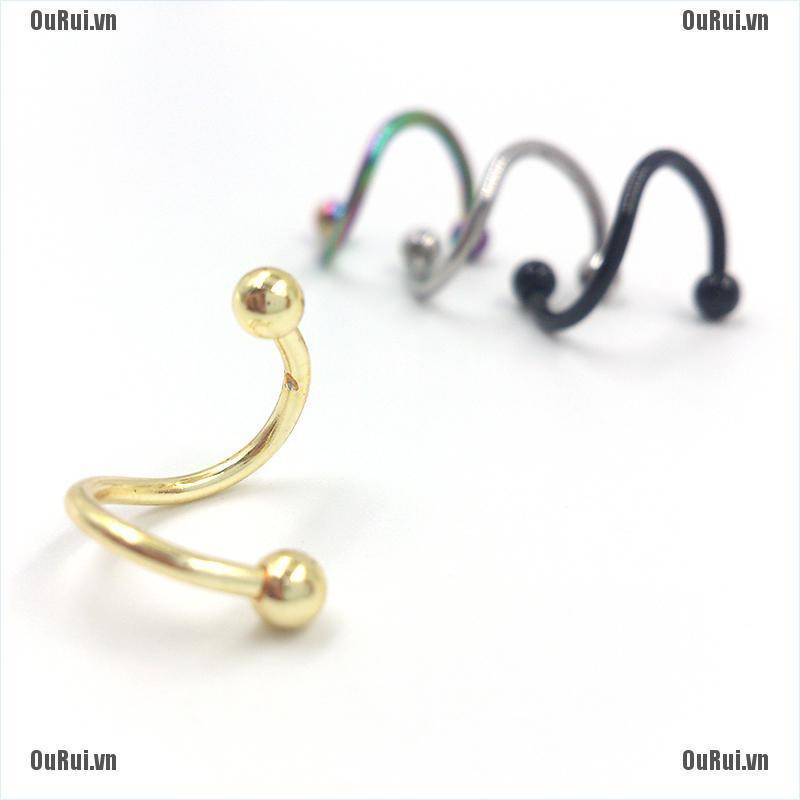 Set 4 khuyên mũi / môi / tai bằng thép không gỉ cá tính thời trang