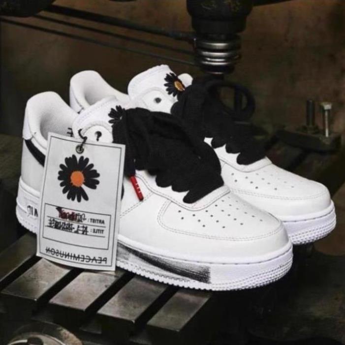 Giày Nam Nữ Trắng Cổ Thấp G Dragon, Giày Nike Air Force 1 AF1 Trắng Hoa Cúc Đế Sơn _mi9 : ! 💝 👩‍👩‍👦‍👦