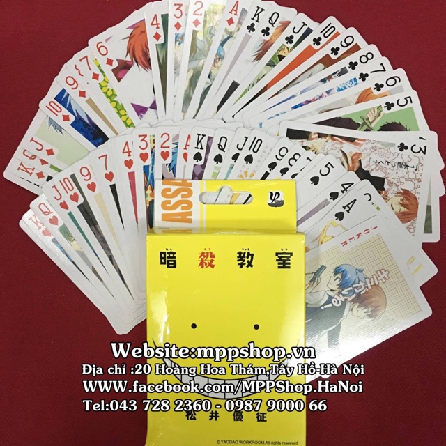 Bộ bài tú lơ khơ học viện ám sát 54 ảnh khác nhau/ bài Tây lớp học ám sát