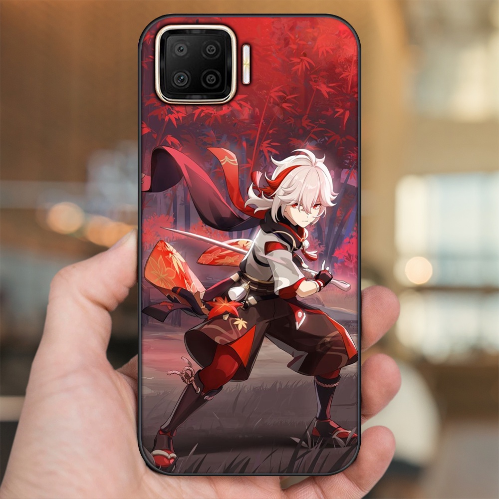 Ốp lưng Oppo A73, A93 4G viền đen in hình Kazuha Genshin Impact