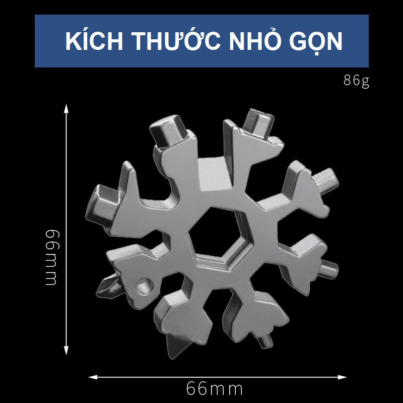  ⚡TIỆN ÍCH⚡Cờ lê lục giác đa năng 19 in 1 hình bông tuyết tích hợp cờ lê, đầu lục lăn