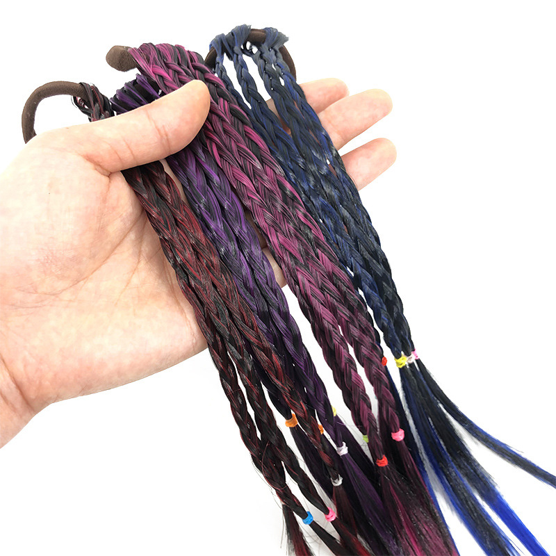 Women New Headband Girls Twist Braid Rope Simple Rubber Hair Band Hair Accessories Kids Wig YKT