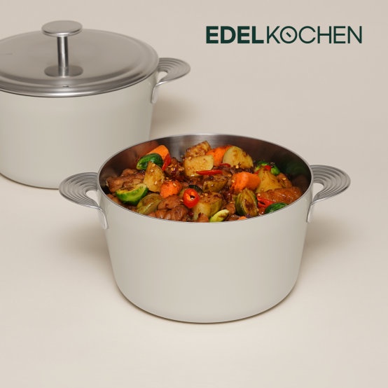 Nồi Vola Edelkochen 5 lớp inox 316 màu Trắng Ivory - Size 20cm