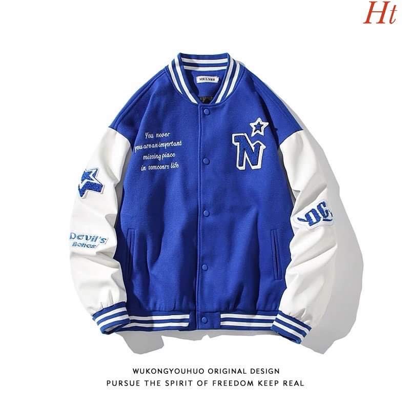 Áo khoác bomber nỉ N sao HT12