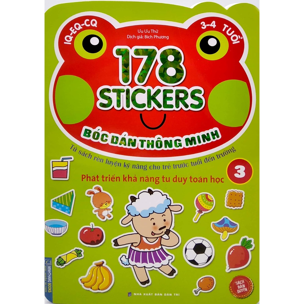 Sách 178 Stickers - Bóc Dán Thông Minh Phát Triển Khả Năng Tư Duy Toán Học (3 - 4 Tuổi) - Tập 3