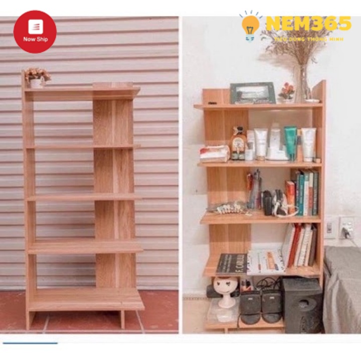 Kệ góc tường kệ sách đa năng 5 tầng kệ trang trí gỗ MDF siêu chắc chắn Nem365