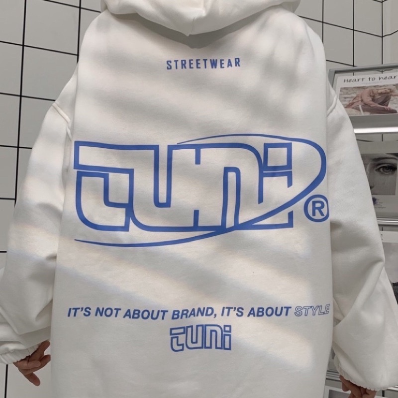 Áo Hoodie Thụng Dáng Rộng Unisex TUNI Dưới 68kg Chất Nỉ Bông Cotton - Uni Lót Lông
