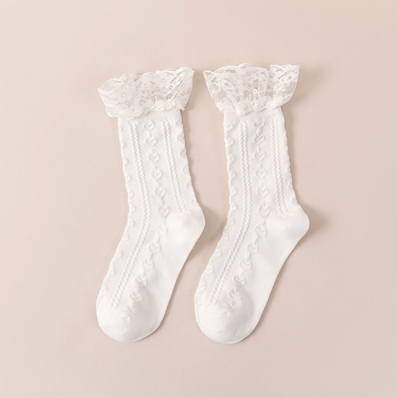 Vớ dệt kim phối bèo nhún trang trí bóng lông mềm mại phủ mắt cá nhân phong cách lolita Nhật Bản dành cho nữ
