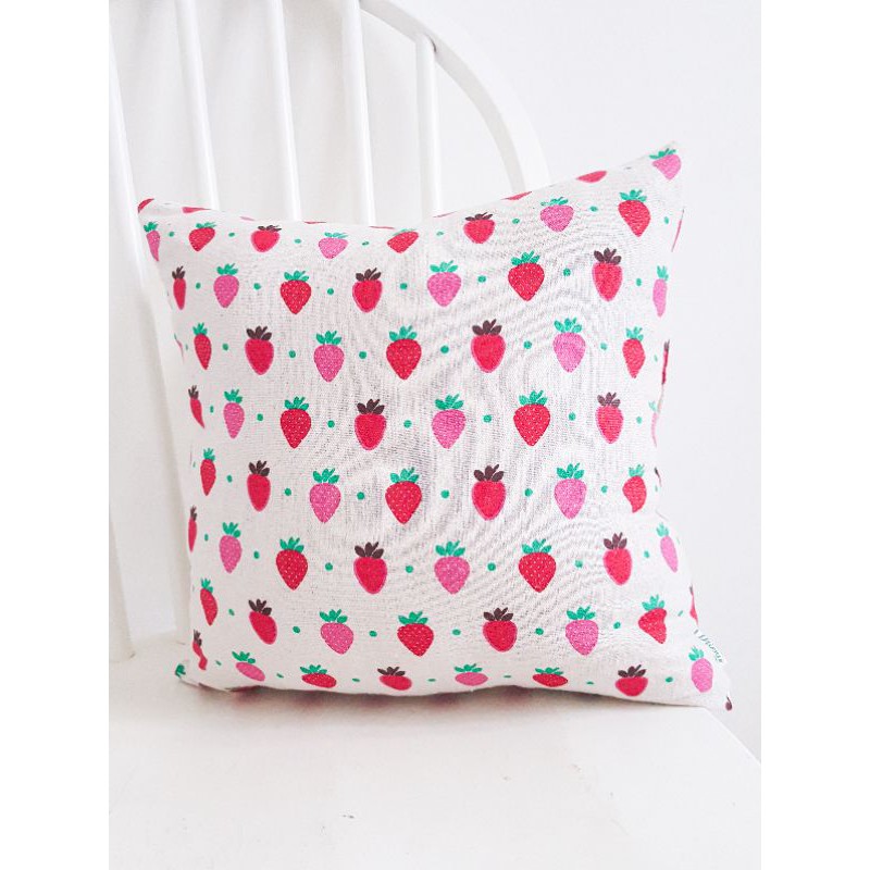 Gối trái tim hồng, trăng, mây, vuông đã nhồi bông 40x40cm. Vải Kaki, Cotton, Canvas dày cao cấp.Gối tựa trang trí pompom