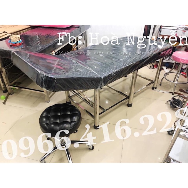 GIƯỜNG SPA INOX CHÂN TO ỐNG PHI 50