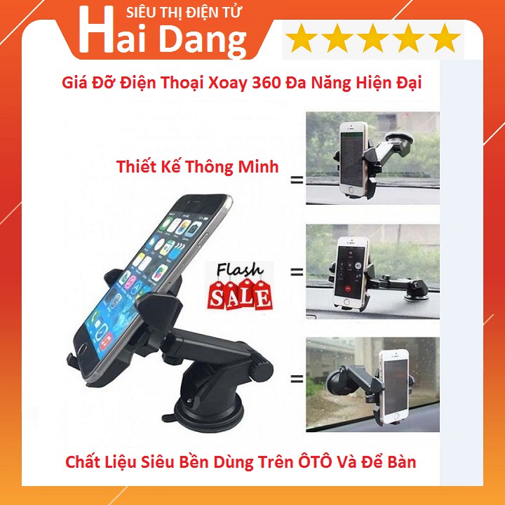 Giá Đỡ Điện Thoại, Giá Kẹp ĐT Xoay 360 Dùng Trong Xe Ôtô Chắc Chắn Kiểu Giáng Sang Trọng Chuẩn Loại A1
