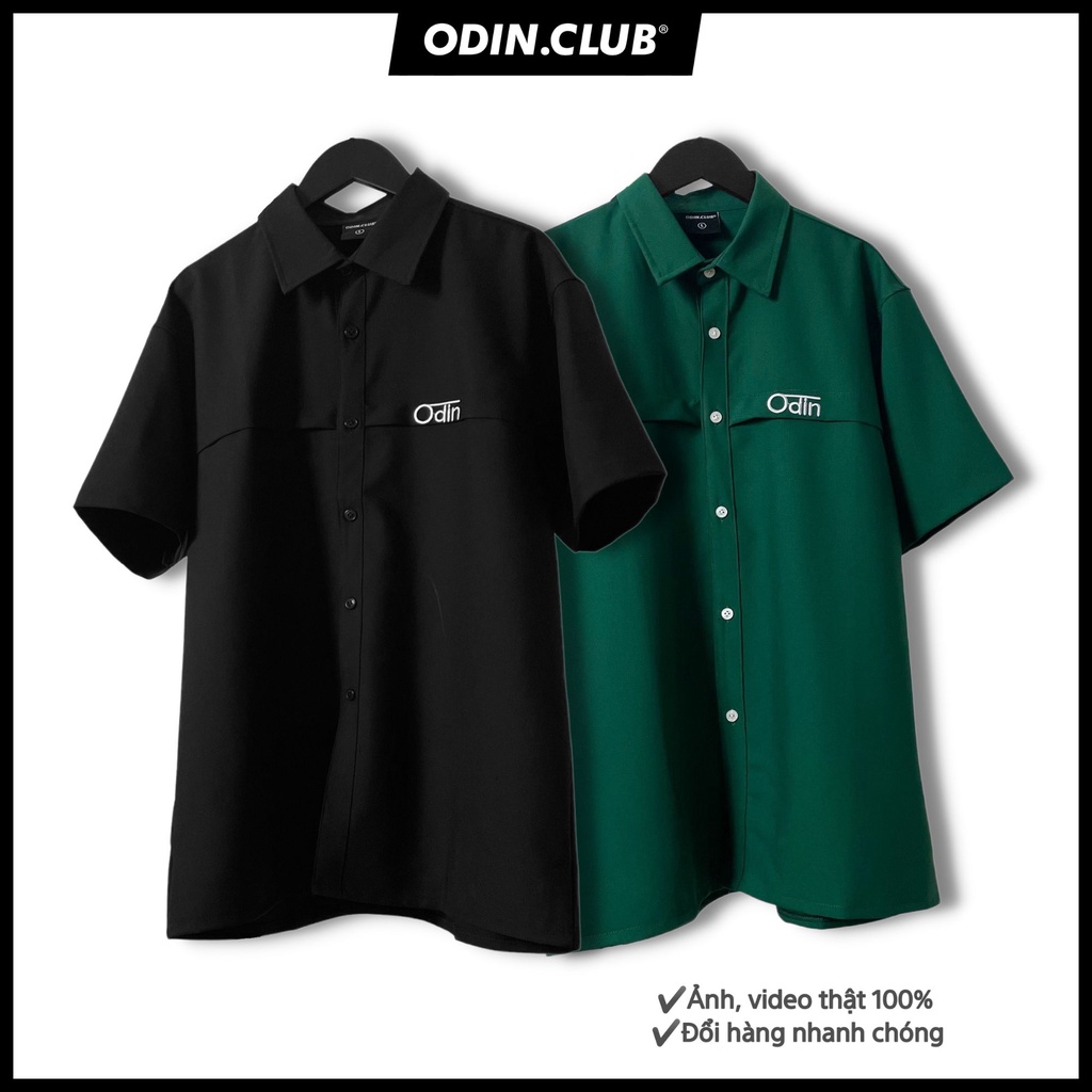 ÁO SƠMI CỘC TAY ODIN CLUB EMBROIDER, Áo sơ-mi cộc tay form rộng unisex, Local Brand ODIN CLUB