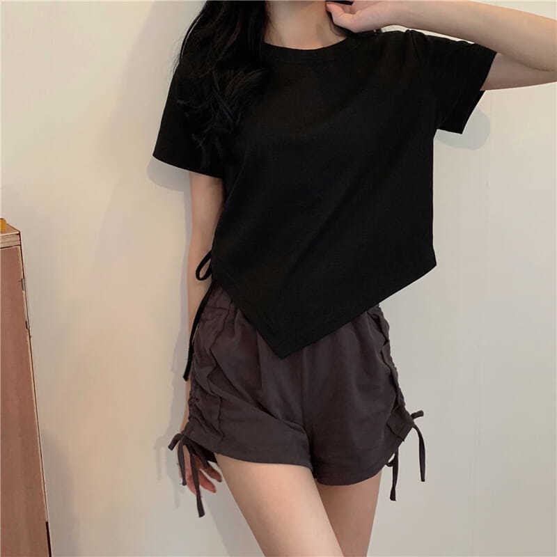 Áo Thun Nữ Tay Ngắn Dáng Rộng Có Dây Rút Thời Trang Cho Áo phông Nữ TX-57