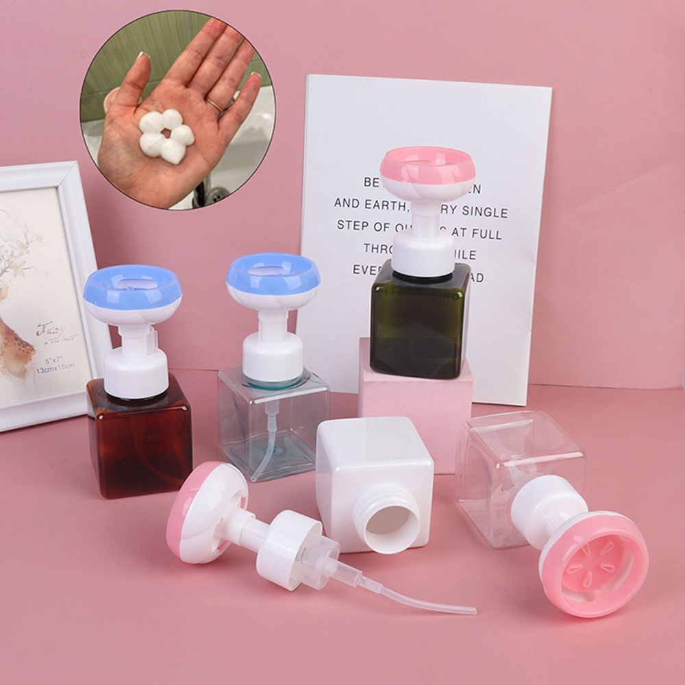 Chai rỗng đựng dầu gội sữa tắm tạo bọt hình hoa có thể đổ đầy lại nhiều màu sắc cỡ 250ml tiện dụng cho nhà tắm EPOCH