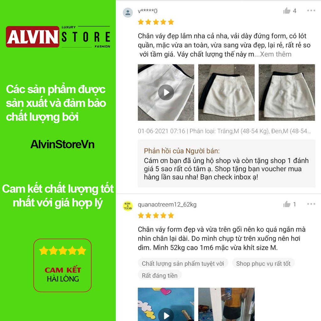 [Hình thật - Cao Cấp] Chân Váy Ngắn Chữ A có quần trong Alvin Store Chân Váy Công Sở Cực Đẹp (Có Lót Quần)