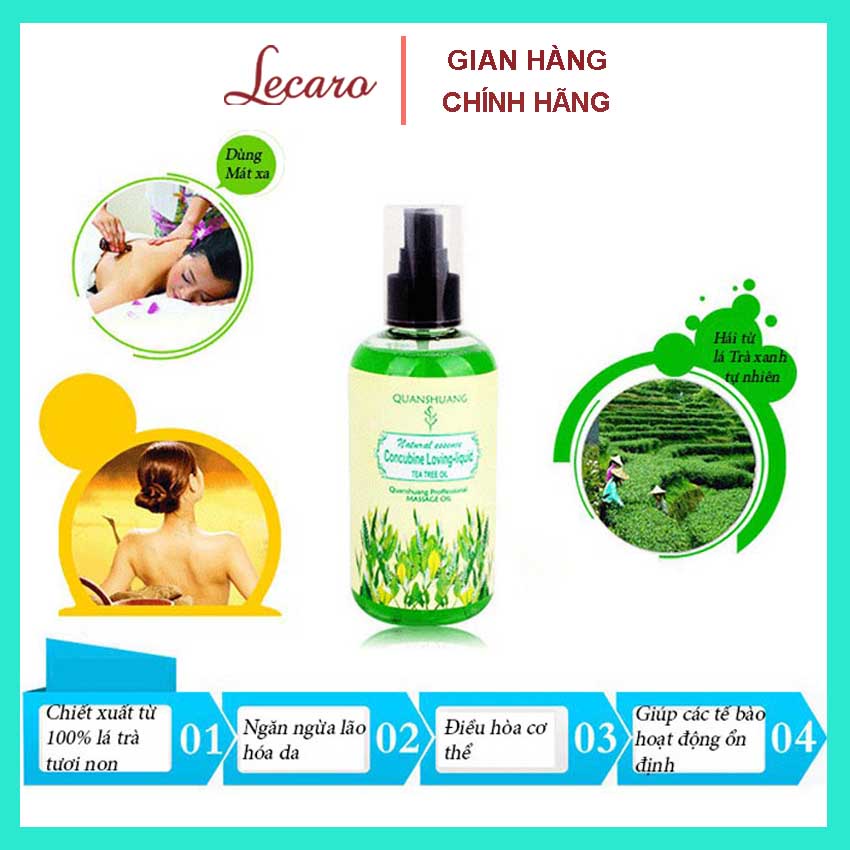 Dầu Massage 200ML, Tinh Dầu Massage Body Hương Tự Nhiên,  Thư Giãn, Tăng Cảm Xúc LECARO