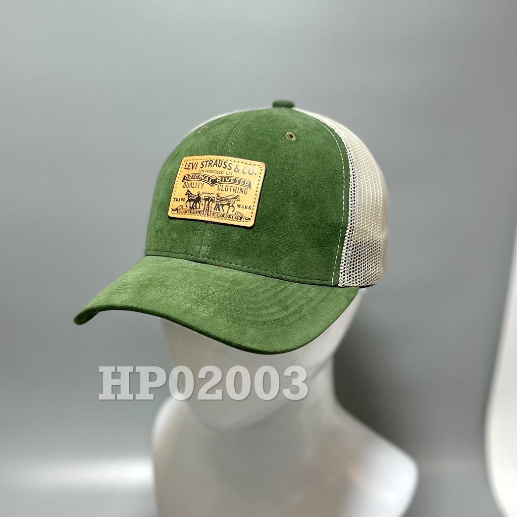 Nón kết Mũ lưỡi trai lưới kaki Cotton nhung Mesh Cap LV nam nữ thoáng khí màu xanh HP02003