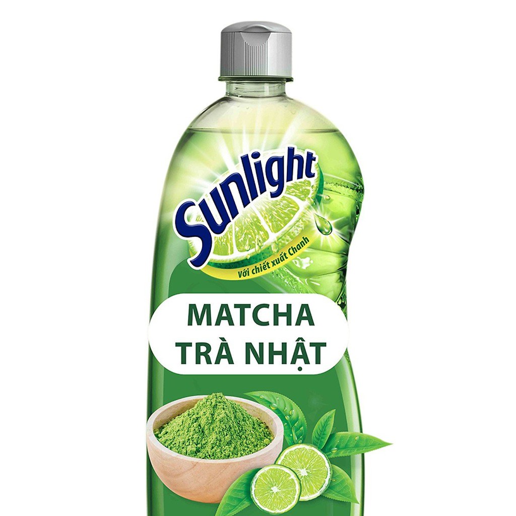 Nước rửa chén Sunlight Khử mùi tanh matcha trà nhât Chai 750g