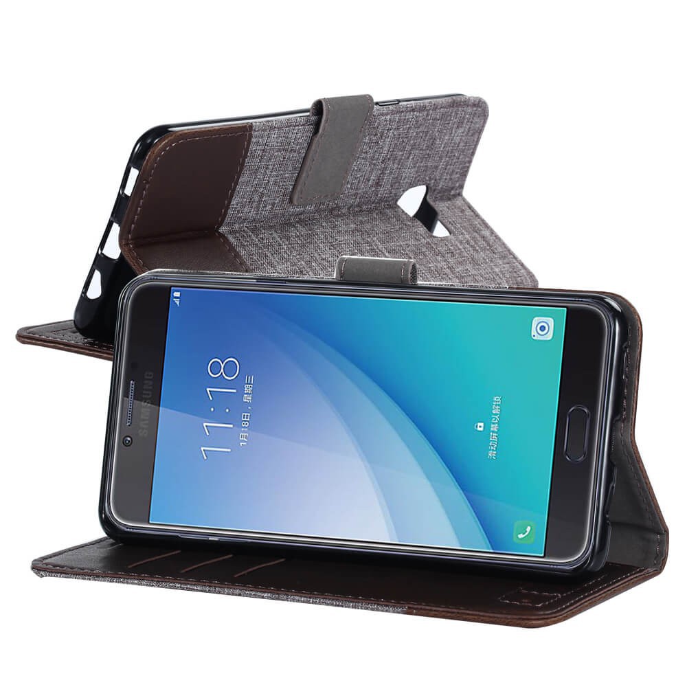 Bao da điện thoại phối vải bố đẹp mắt cho Oppo A83 A71 A57 A37 | BigBuy360 - bigbuy360.vn