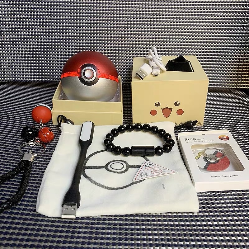 Pin Sạc Dự Phòng Mini 10000mAh Hình Quả Bóng Pokemon Thiết Kế Dễ Thương