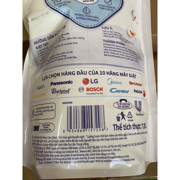 Comfort Cho Da Nhạy Cảm 1,8L